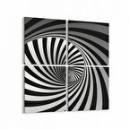 Olla 10266K4 Abstract Girdap Görsel Kare 4'lü Kanvas Tablo (Ölçü: 145X145)