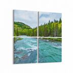 Olla 13482K4 Doğa / Manzara Görseli Kare 4'lü Kanvas Tablo (Ölçü: 145X145)