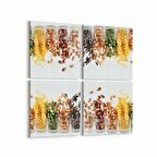 Olla 15000K4 Gıda Görseli Kare 4'lü Kanvas Tablo (Ölçü: 145X145)