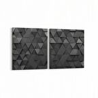 Olla 10030K2Y Abstract 3 Boyut Görsel Kare 2'li Yatay Kanvas Tablo (Ölçü: 105X50)