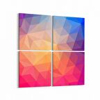 Olla 10304K4 Abstract Görsel Kare 4'lü Kanvas Tablo (Ölçü: 145X145)