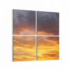 Olla 16090K4 Günbatımı Görseli Kare 4'lü Kanvas Tablo (Ölçü: 65X65)