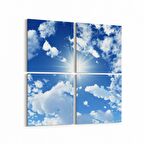 Olla 15475K4 Gökyüzü Bulut Görseli Kare 4'lü Kanvas Tablo (Ölçü: 105X105)