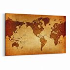 Olla 16167Y Harita Görseli Yatay Kanvas Tablo (Ölçü: 90X60)