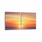 Olla 15910K2Y Günbatımı Görseli Kare 2'li Yatay Kanvas Tablo (Ölçü: 125X60)
