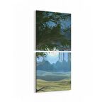 Olla 14035K2D Doğa / Manzara Görseli Kare 2'li Dikey Kanvas Tablo (Ölçü: 30X65)