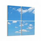 Olla 15736K4 Gökyüzü Bulut Görseli Kare 4'lü Kanvas Tablo (Ölçü: 105X105)