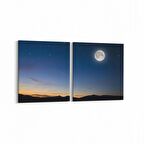 Olla 14662K2Y Gece Gökyüzü Görseli Kare 2'li Yatay Kanvas Tablo (Ölçü: 145X70)