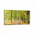 Olla 13285K2Y Doğa / Manzara Görseli Kare 2'li Yatay Kanvas Tablo (Ölçü: 125X60)