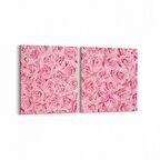 Olla 11628K2Y Çiçek Görseli Kare 2'li Yatay Kanvas Tablo (Ölçü: 125X60)