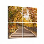 Olla 13618K4 Doğa / Manzara Görseli Kare 4'lü Kanvas Tablo (Ölçü: 145X145)