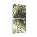 Olla 10216K2D Abstract Girdap Görsel Kare 2'li Dikey Kanvas Tablo (Ölçü: 30X65)