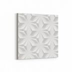 Olla 10459K Beyaz Kabartma Görseli Kare Kanvas Tablo (Ölçü: 25X25)