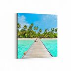 Olla 16510K Kumsal / Sahil Görseli Kare Kanvas Tablo (Ölçü: 25X25)