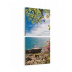 Olla 14349K2D Doğa / Manzara Görseli Kare 2'li Dikey Kanvas Tablo (Ölçü: 30X65)