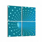 Olla 10252K4 Abstract Girdap Görsel Kare 4'lü Kanvas Tablo (Ölçü: 145X145)