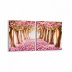 Olla 13515K2Y Doğa / Manzara Görseli Kare 2'li Yatay Kanvas Tablo (Ölçü: 125X60)