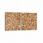 Olla 12002K2Y Ahşap Desen Görseli Kare 2'li Yatay Kanvas Tablo (Ölçü: 85X40)