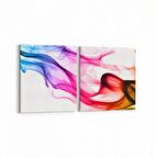 Olla 10127K2Y Abstract Görsel Kare 2'li Yatay Kanvas Tablo (Ölçü: 145X70)