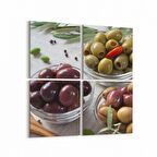 Olla 15153K4 Gıda Görseli Kare 4'lü Kanvas Tablo (Ölçü: 145X145)