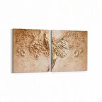 Olla 10002K2Y 3 Boyut Görsel Kare 2'li Yatay Kanvas Tablo (Ölçü: 85X40)