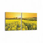 Olla 13536K2Y Doğa / Manzara Görseli Kare 2'li Yatay Kanvas Tablo (Ölçü: 145X70)
