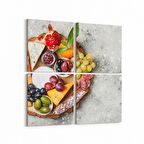 Olla 14993K4 Gıda Görseli Kare 4'lü Kanvas Tablo (Ölçü: 145X145)