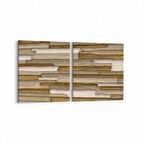 Olla 12043K2Y Ahşap Desen Görseli Kare 2'li Yatay Kanvas Tablo (Ölçü: 85X40)