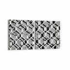 Olla 10038K2Y Abstract 3 Boyut Görsel Kare 2'li Yatay Kanvas Tablo (Ölçü: 105X50)