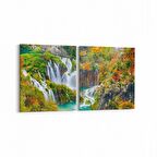 Olla 13955K2Y Doğa / Manzara Görseli Kare 2'li Yatay Kanvas Tablo (Ölçü: 125X60)