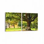 Olla 13431K2Y Doğa / Manzara Görseli Kare 2'li Yatay Kanvas Tablo (Ölçü: 145X70)
