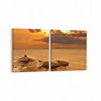 Olla 12695K2Y Hayvanlar Alemi Görseli Kare 2'li Yatay Kanvas Tablo (Ölçü: 65X30)