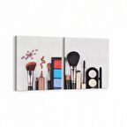 Olla 16304K2Y Kuaför / Berber Görseli Kare 2'li Yatay Kanvas Tablo (Ölçü: 145X70)