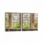 Olla 14246K2Y Doğa / Manzara Görseli Kare 2'li Yatay Kanvas Tablo (Ölçü: 145X70)