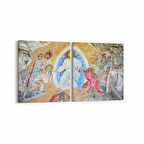 Olla 16287K2Y Heykel / Sanat Görseli Kare 2'li Yatay Kanvas Tablo (Ölçü: 65X30)