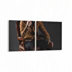 Olla 16926K2Y Model / Manken Görseli 2'li Yatay Kanvas Tablo (Ölçü: 65X30)