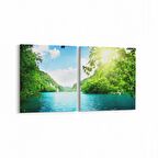 Olla 14425K2Y Doğa / Manzara Görseli Kare 2'li Yatay Kanvas Tablo (Ölçü: 85X40)