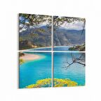 Olla 13794K4 Doğa / Manzara Görseli Kare 4'lü Kanvas Tablo (Ölçü: 125X125)