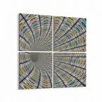 Olla 10229K4 Abstract Girdap Görsel Kare 4'lü Kanvas Tablo (Ölçü: 65X65)