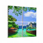 Olla 13800K4 Doğa / Manzara Görseli Kare 4'lü Kanvas Tablo (Ölçü: 105X105)