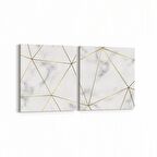 Olla 16736K2Y Mermer Desen Görsel Kare 2'li Yatay Kanvas Tablo (Ölçü: 145X70)