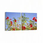 Olla 10707K2Y Ağaç Görseli Kare 2'li Yatay Kanvas Tablo (Ölçü: 105X50)