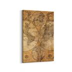 Olla 16219D Harita Görseli Dikey Kanvas Tablo (Ölçü: 60X90)