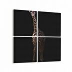 Olla 12467K4 Hayvanlar Alemi Görseli Kare 4'lü Kanvas Tablo (Ölçü: 65X65)