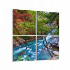 Olla 14087K4 Doğa / Manzara Görseli Kare 4'lü Kanvas Tablo (Ölçü: 145X145)