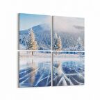 Olla 14168K4 Doğa / Manzara Görseli Kare 4'lü Kanvas Tablo (Ölçü: 145X145)