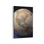 Olla 16194D Harita Görseli Dikey Kanvas Tablo (Ölçü: 100X150)