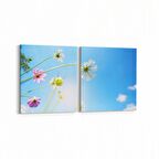 Olla 10848K2Y Ağaç Görseli Kare 2'li Yatay Kanvas Tablo (Ölçü: 125X60)