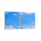 Olla 15725K2Y Gökyüzü Bulut Görseli Kare 2'li Yatay Kanvas Tablo (Ölçü: 65X30)