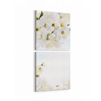 Olla 11734K2D Orkide Çiçek Görseli Kare 2'li Dikey Kanvas Tablo (Ölçü: 30X65)